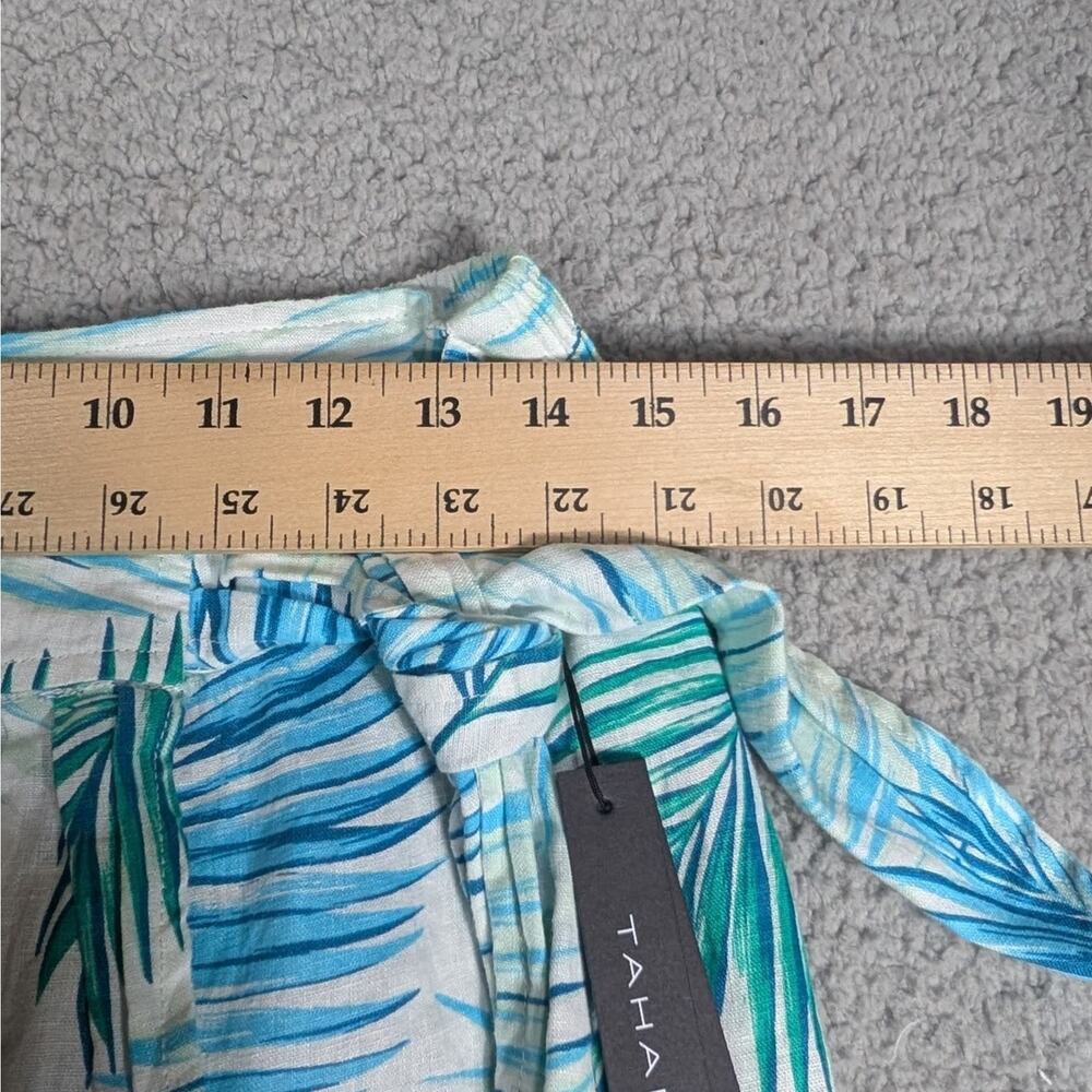 Tahari Skirt Womens Medium Palm Leaf Print Linen Wrap Midi Summer Beach Casual - Picture 4 of 6